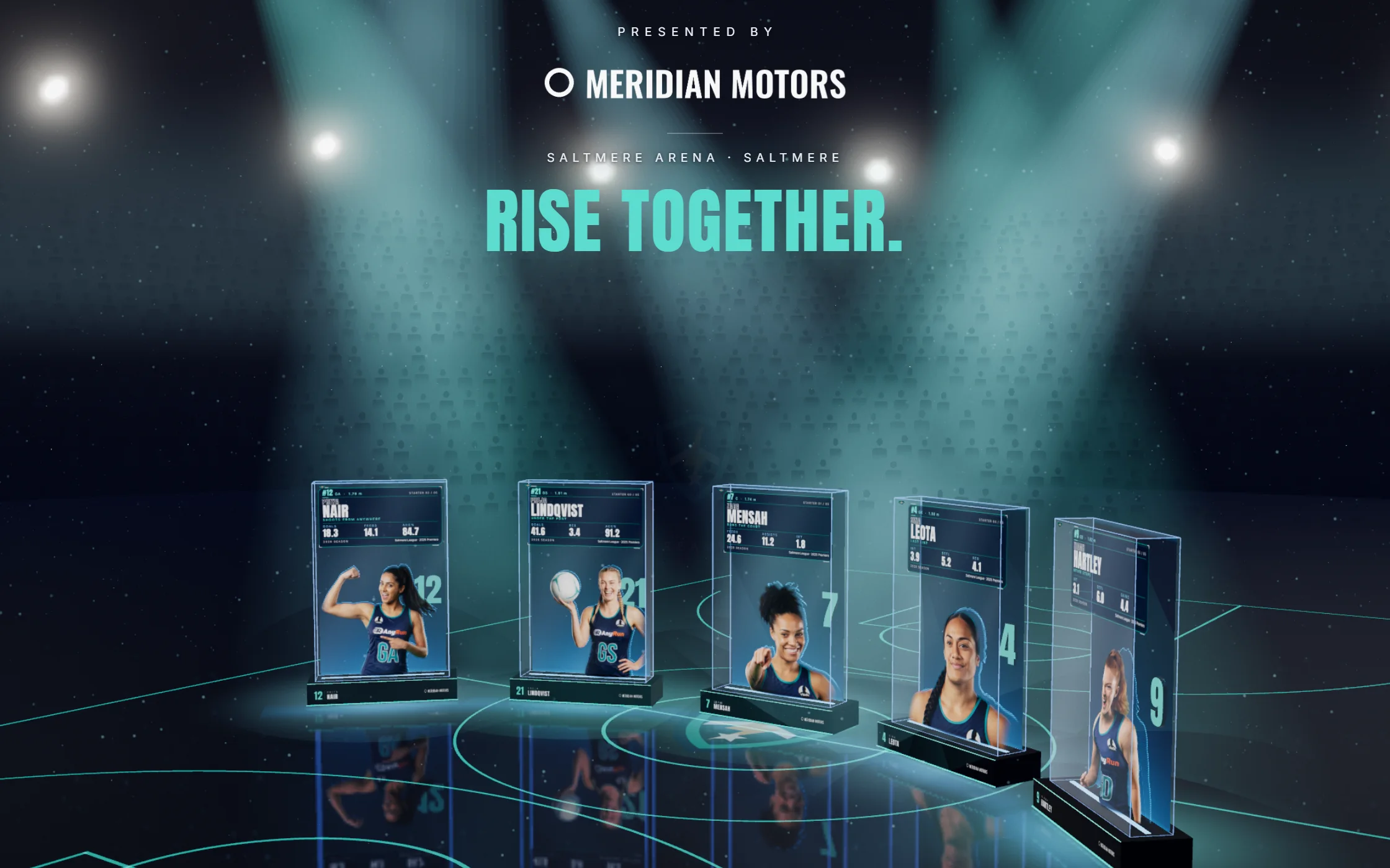 The Starting Five reveal with Presented by and the presenting partner’s name above the line-up.